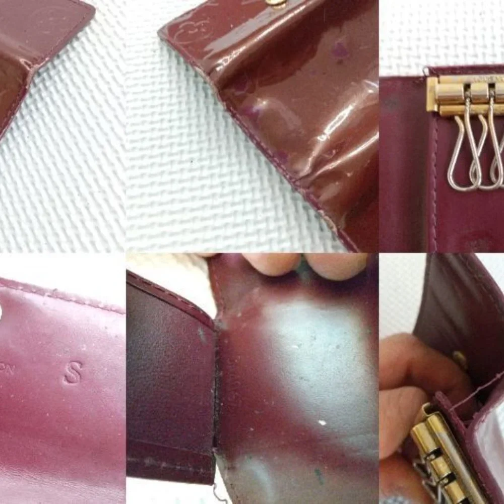 Louis Vuitton Leather Brown/Wine 4 Key Holder Gold Snap GUC